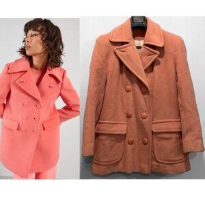 Laura pink Mohair Double Breasted Coat size large